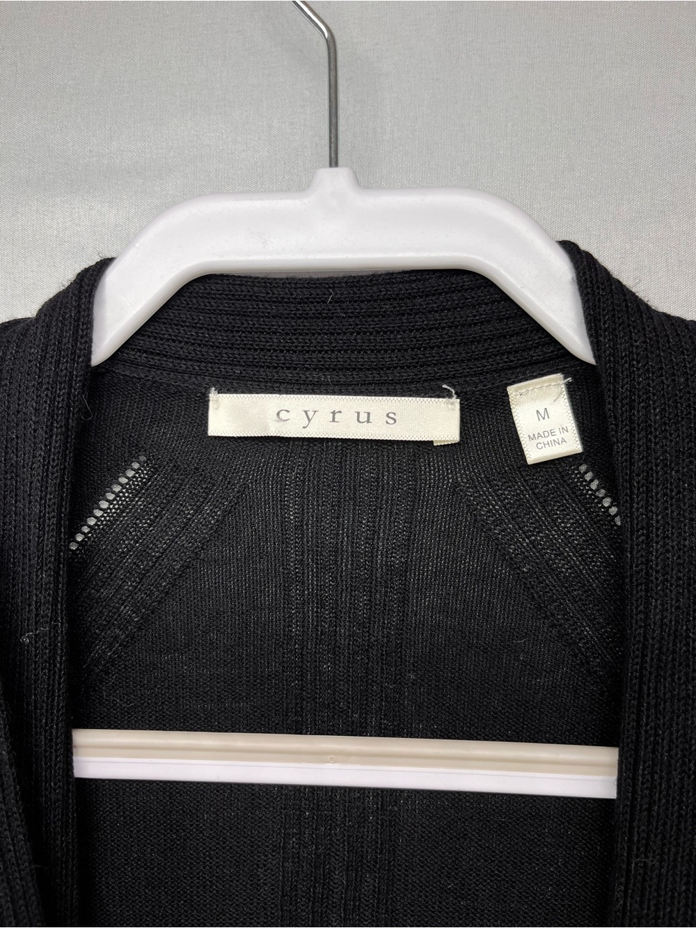 Cyrus Black Open-Front Ribbed Cardigan - Picture 2 of 6